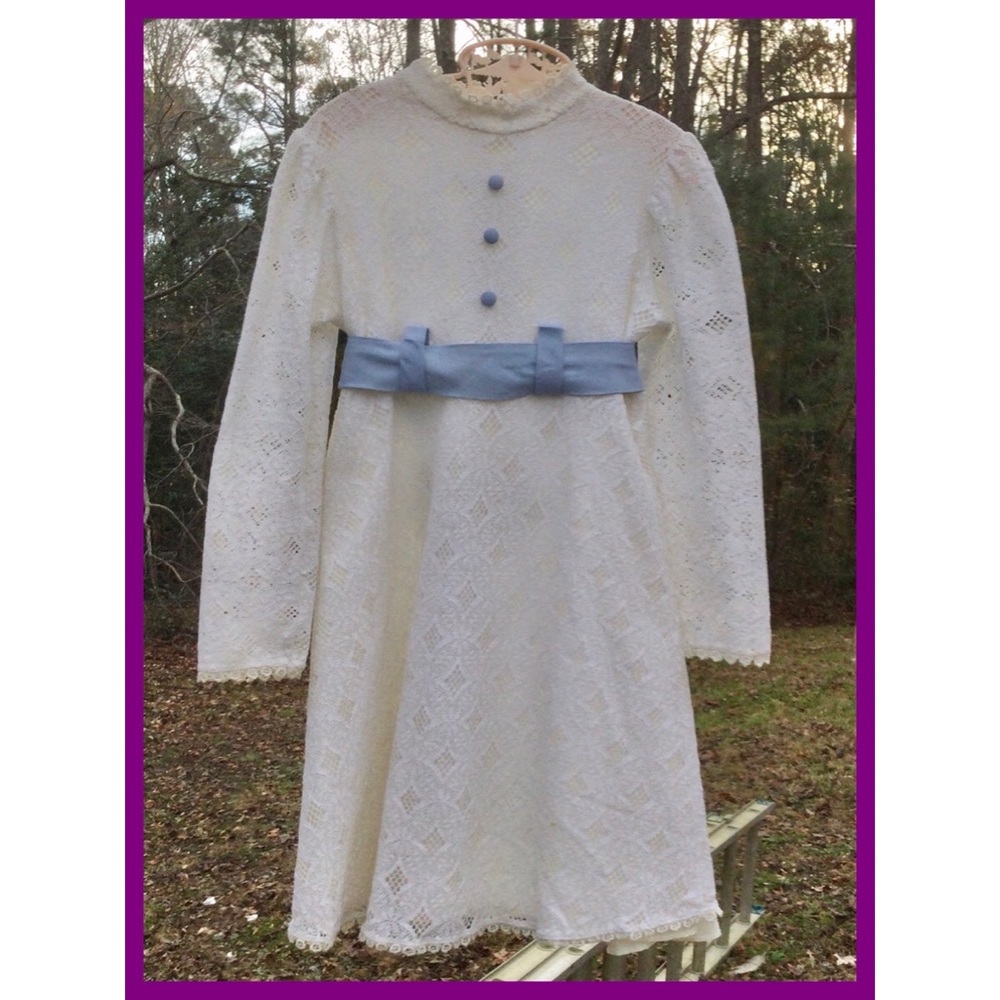 Vtg Lace Dress, girls sz 6?